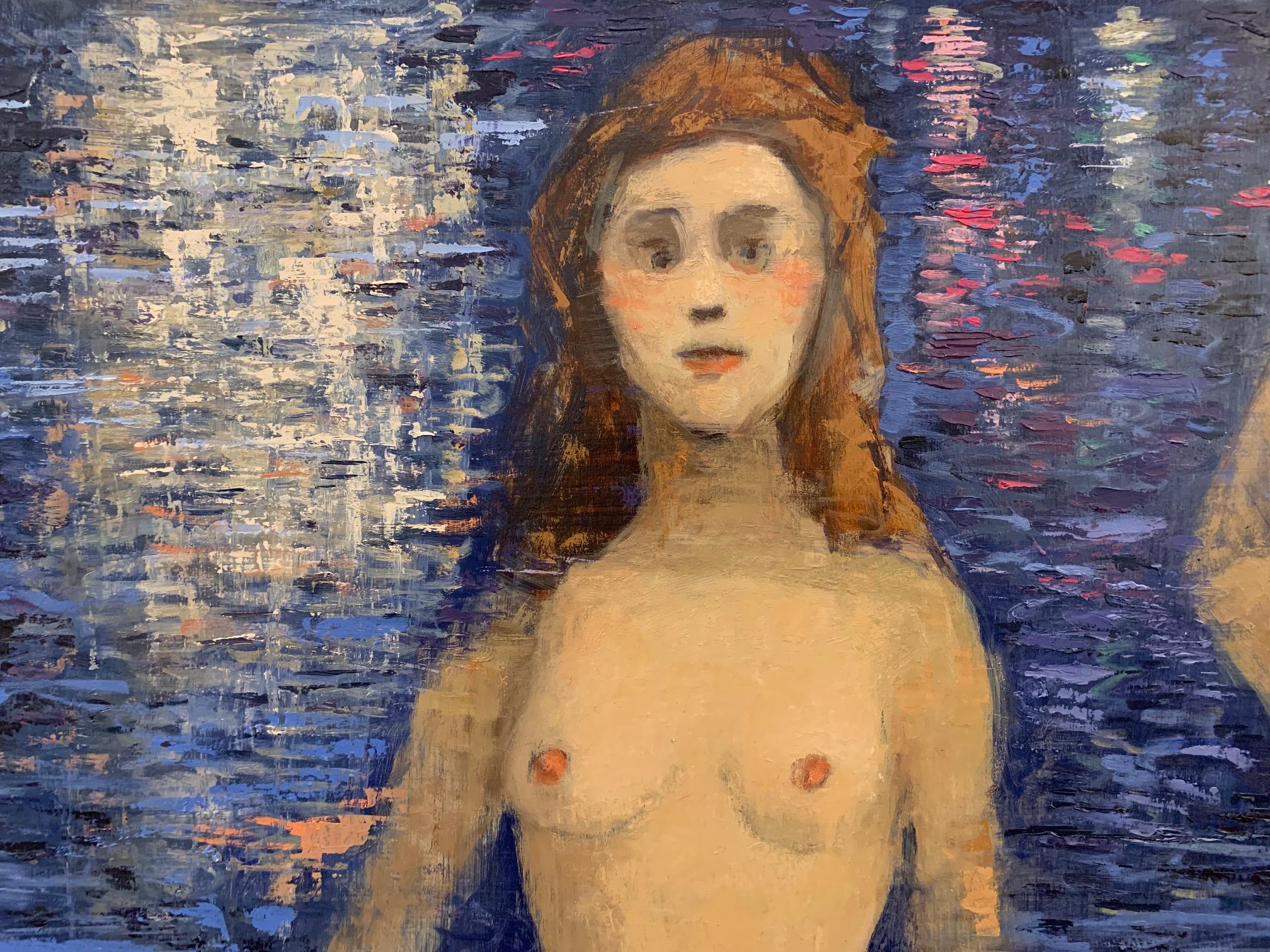La baia con la luna piena - Nudi dipinti da Giampaolo Talani in vendita 2