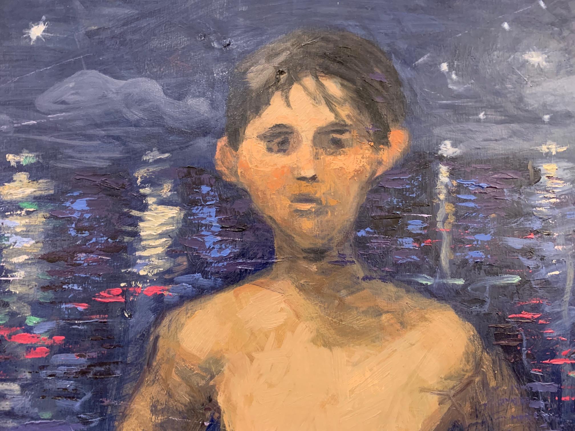 La baia con la luna piena - Nudi dipinti da Giampaolo Talani in vendita 3