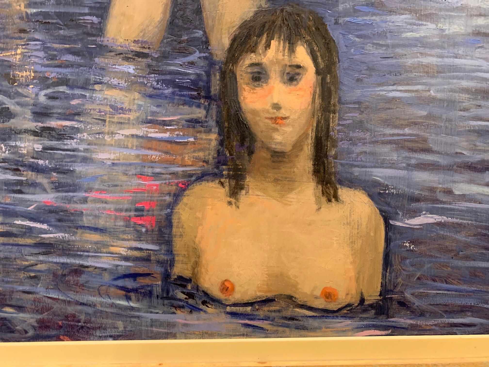 La baia con la luna piena - Nudi dipinti da Giampaolo Talani in vendita 5