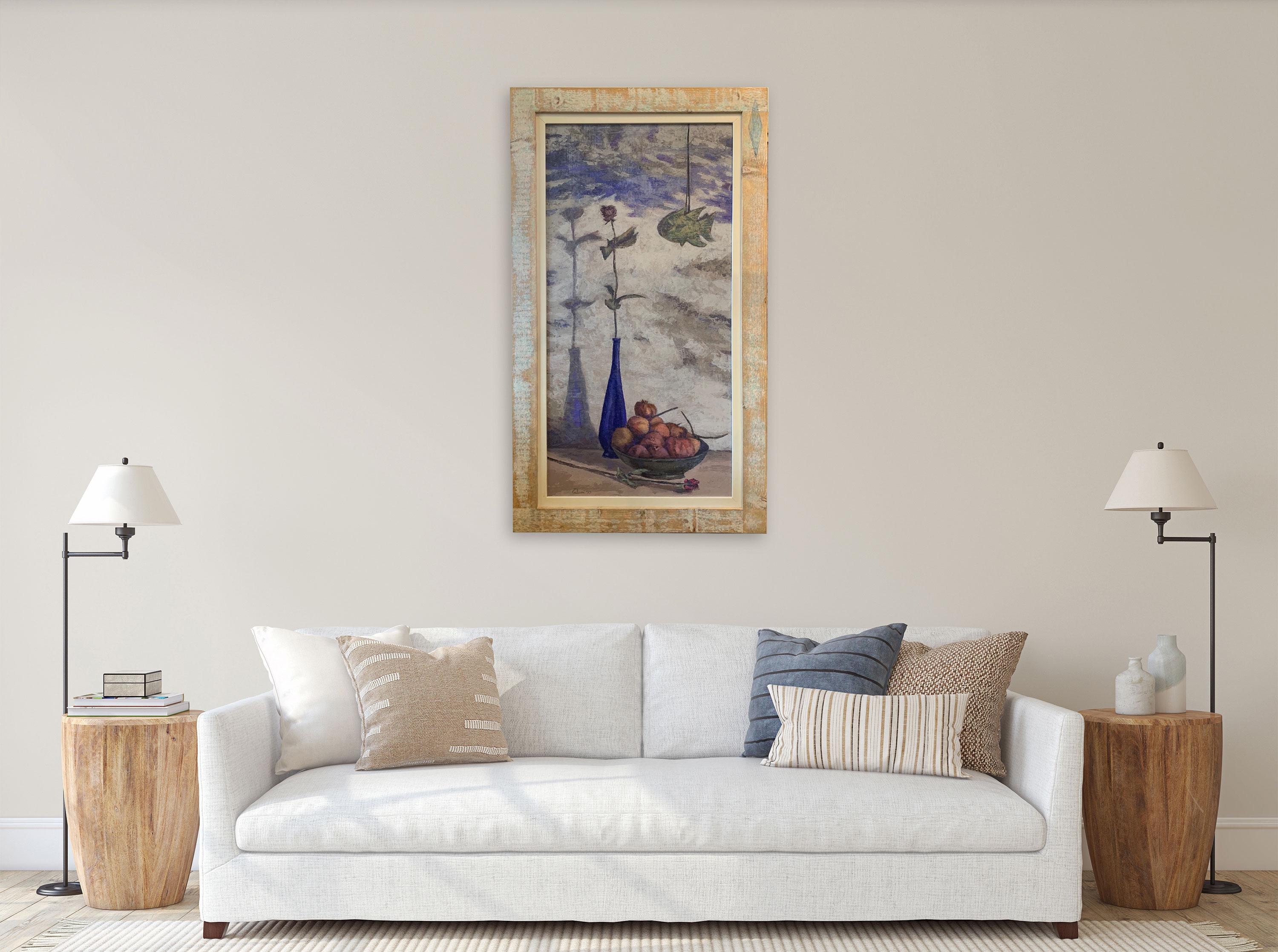 The Fish, La Rose And The Pomegranates - Still-Life Painting by Giampaolo Talani en vente 1
