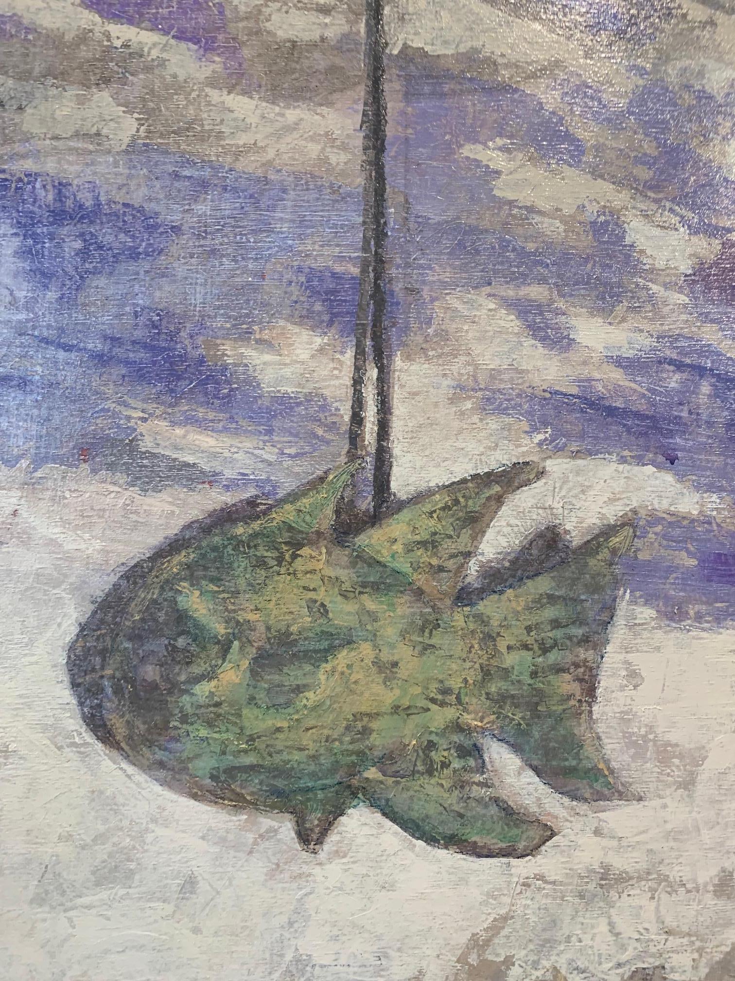 The Fish, La Rose And The Pomegranates - Still-Life Painting by Giampaolo Talani en vente 2
