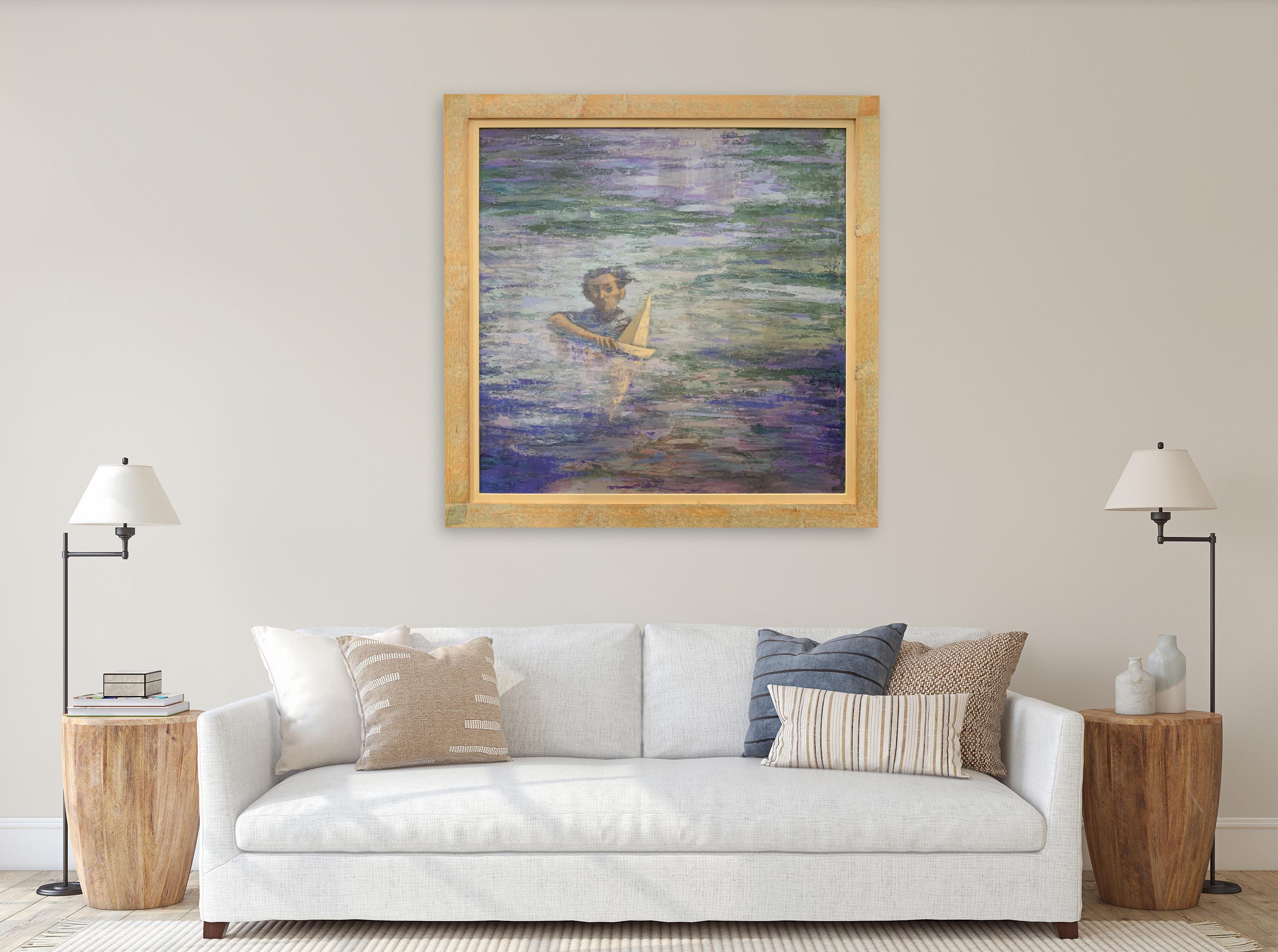 The Man With The Beretta - Seascape Painting by Giampaolo Talani For Sale 2