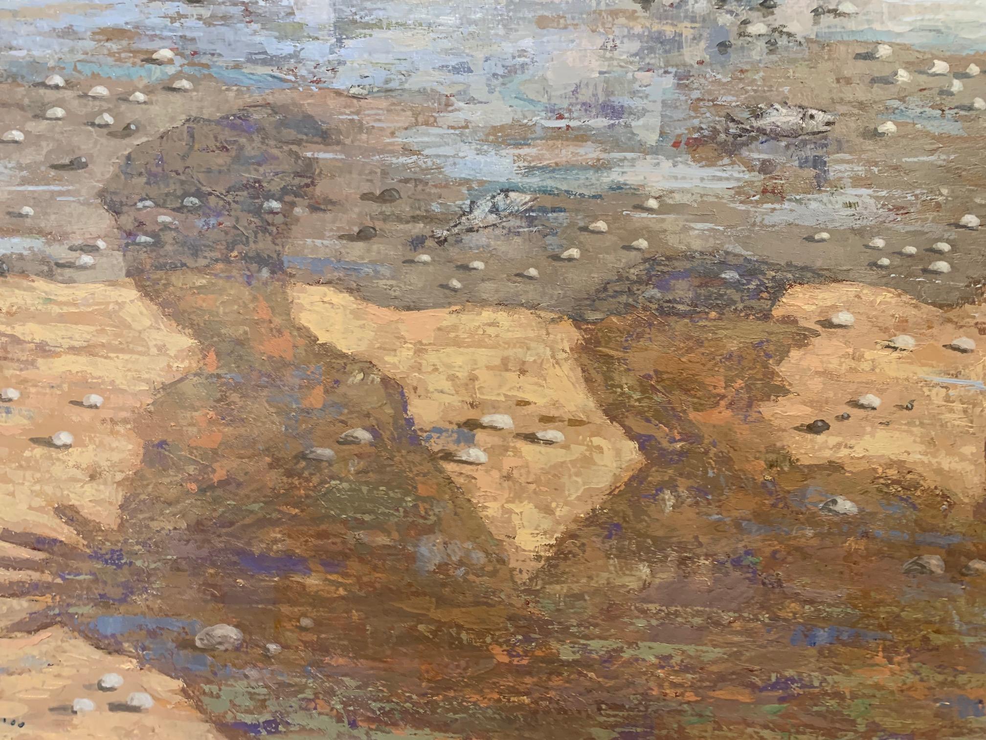 Las sombras en la playa - Paisaje Pintura figurativa de Giampaolo Talani en venta 1