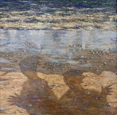 The Shadows On The Beach - Landscape Figurative Painting by Giampaolo Talani