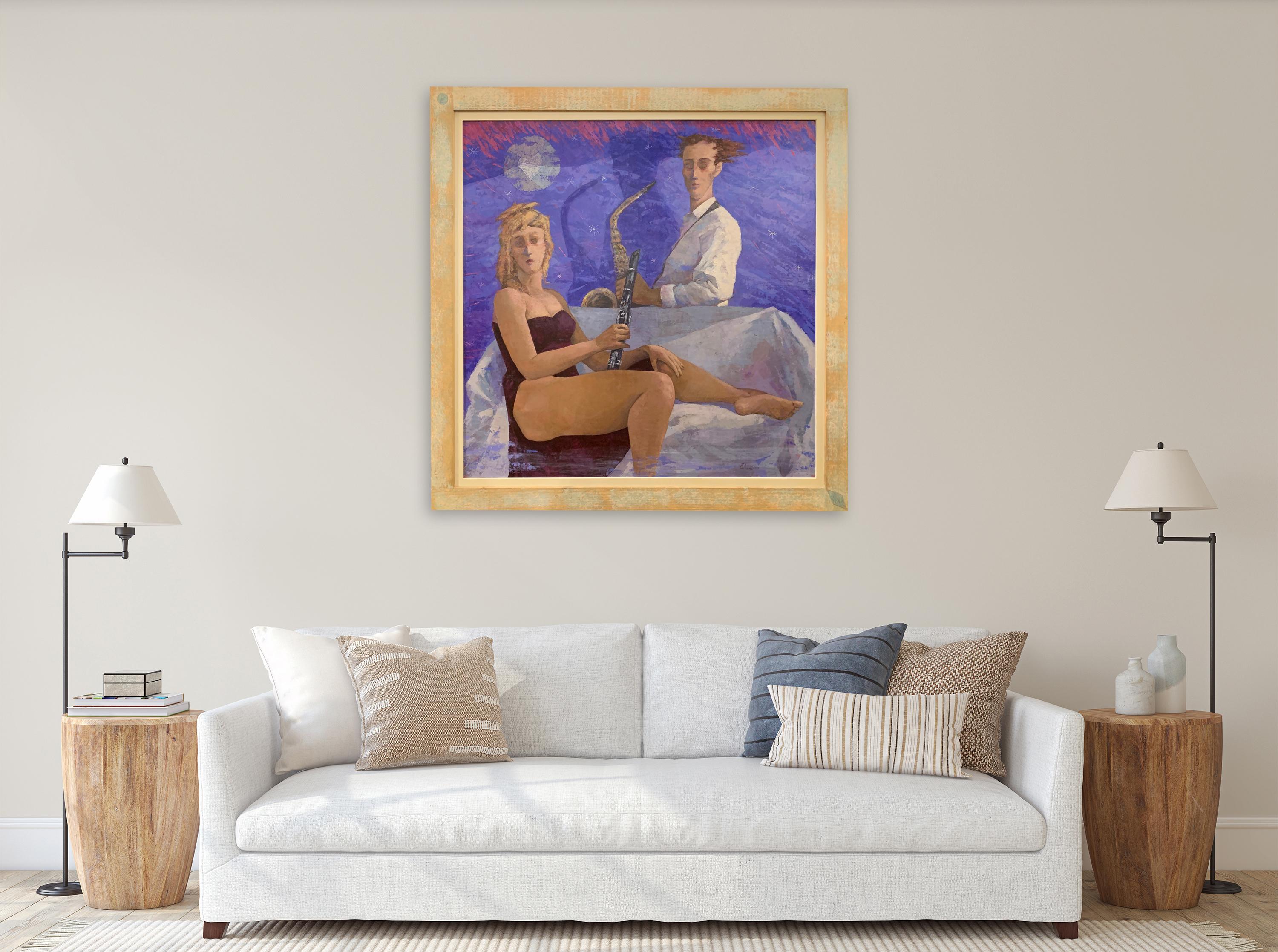 The Two Musicians - Contemporary Painting by Giampaolo Talani For Sale 1