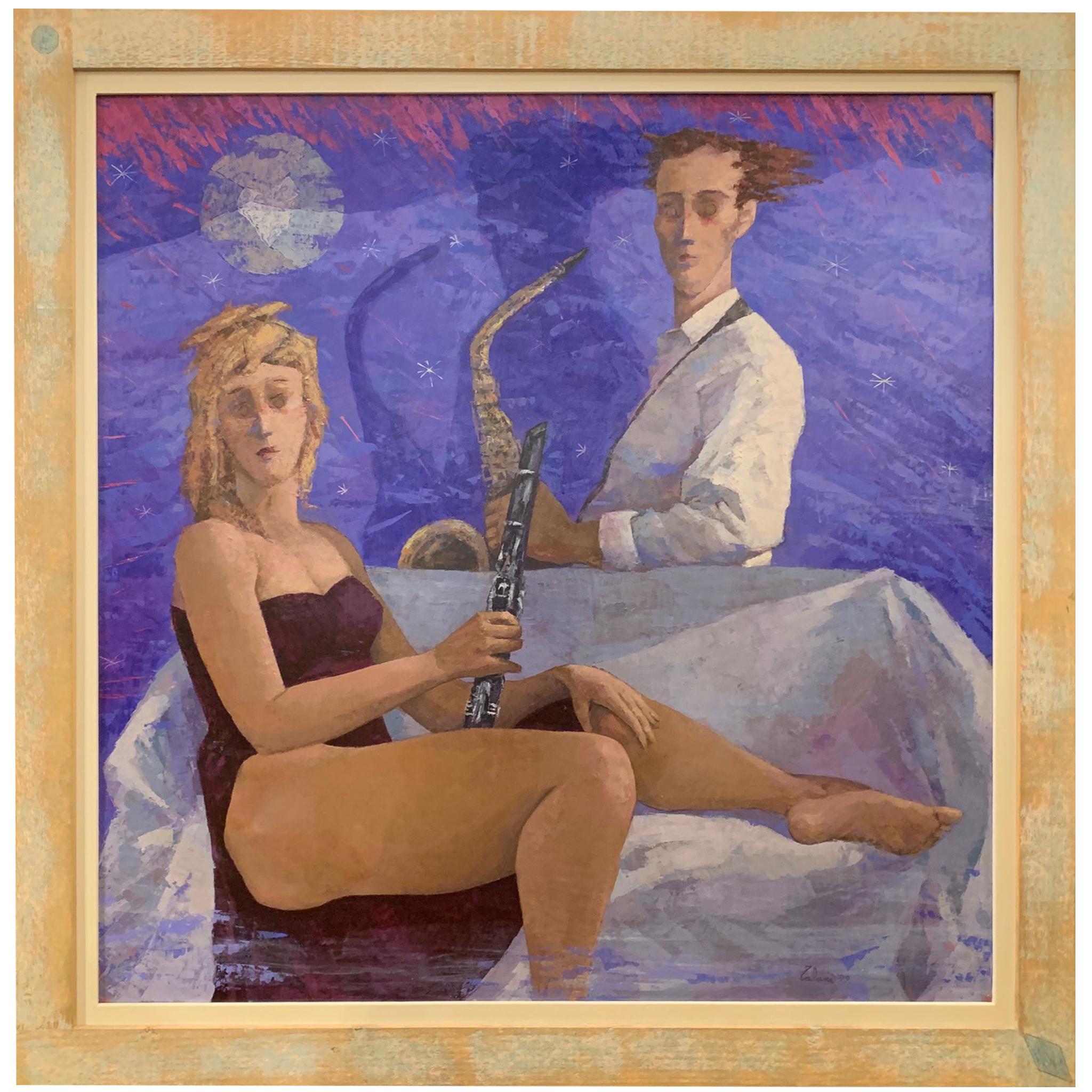 Los dos músicos - Pintura contemporánea de Giampaolo Talani en venta 4