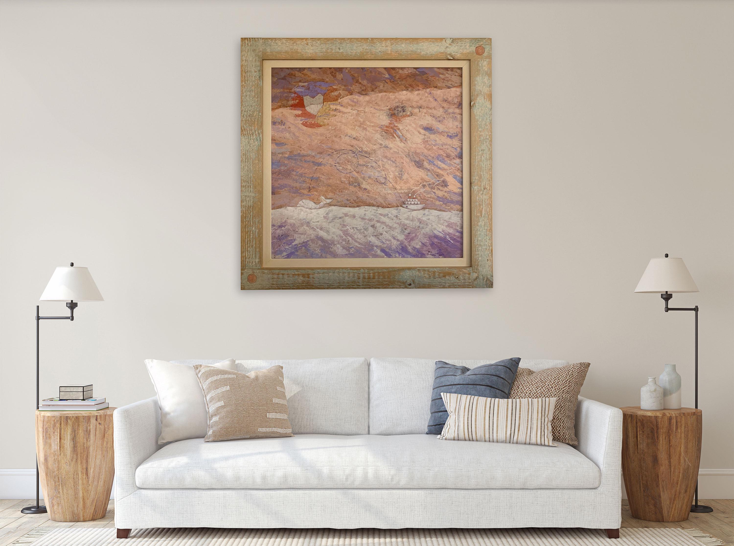 Tracking The Whale - Landscape Painting by Giampaolo Talani For Sale 1