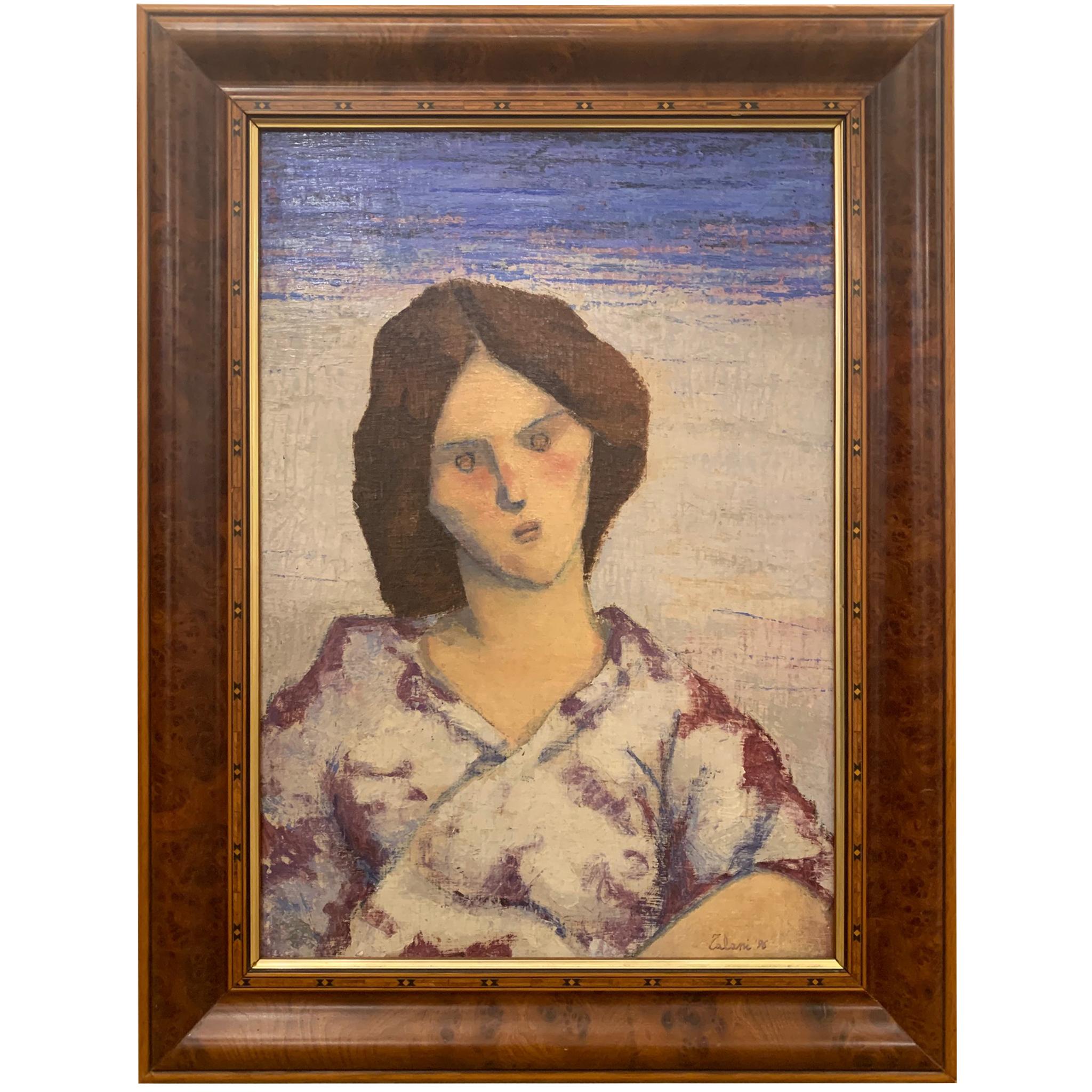 Femme sur la plage - Peinture de portrait de Giampaolo Talani en vente 2