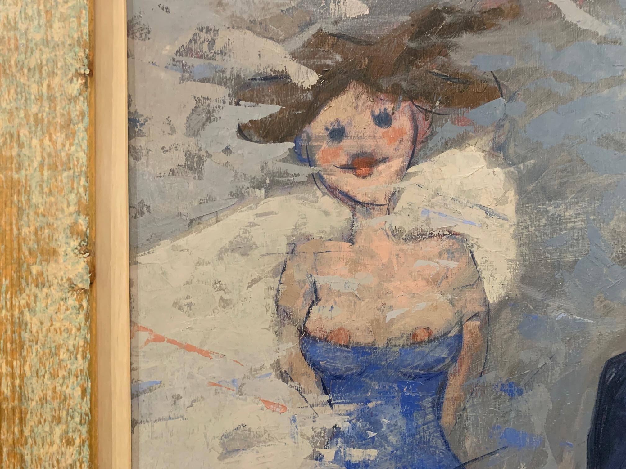 Woman On The Wall (Femme sur le mur) - Peinture d'un nu de Giampaolo Talani en vente 2