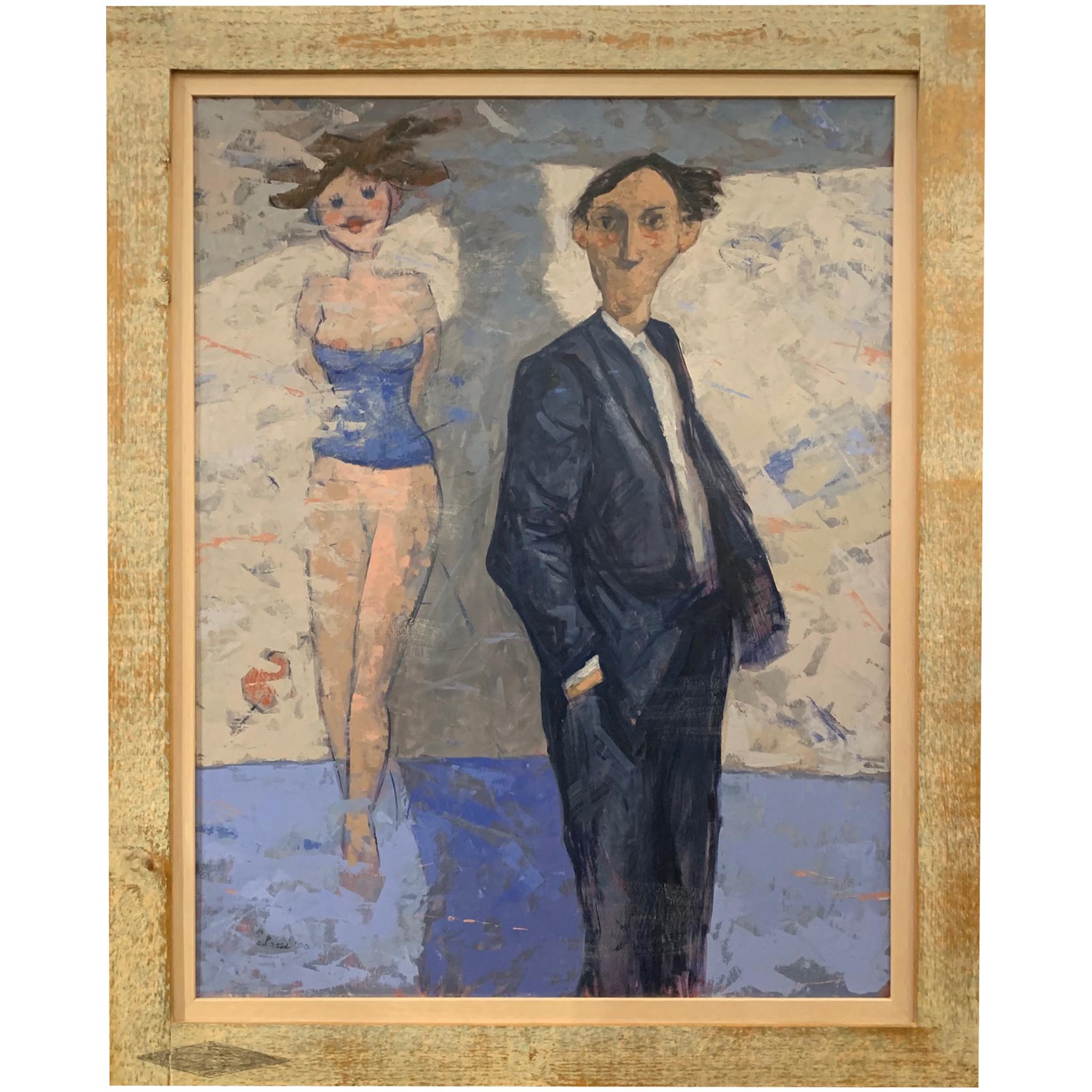 Woman On The Wall (Femme sur le mur) - Peinture d'un nu de Giampaolo Talani en vente 5