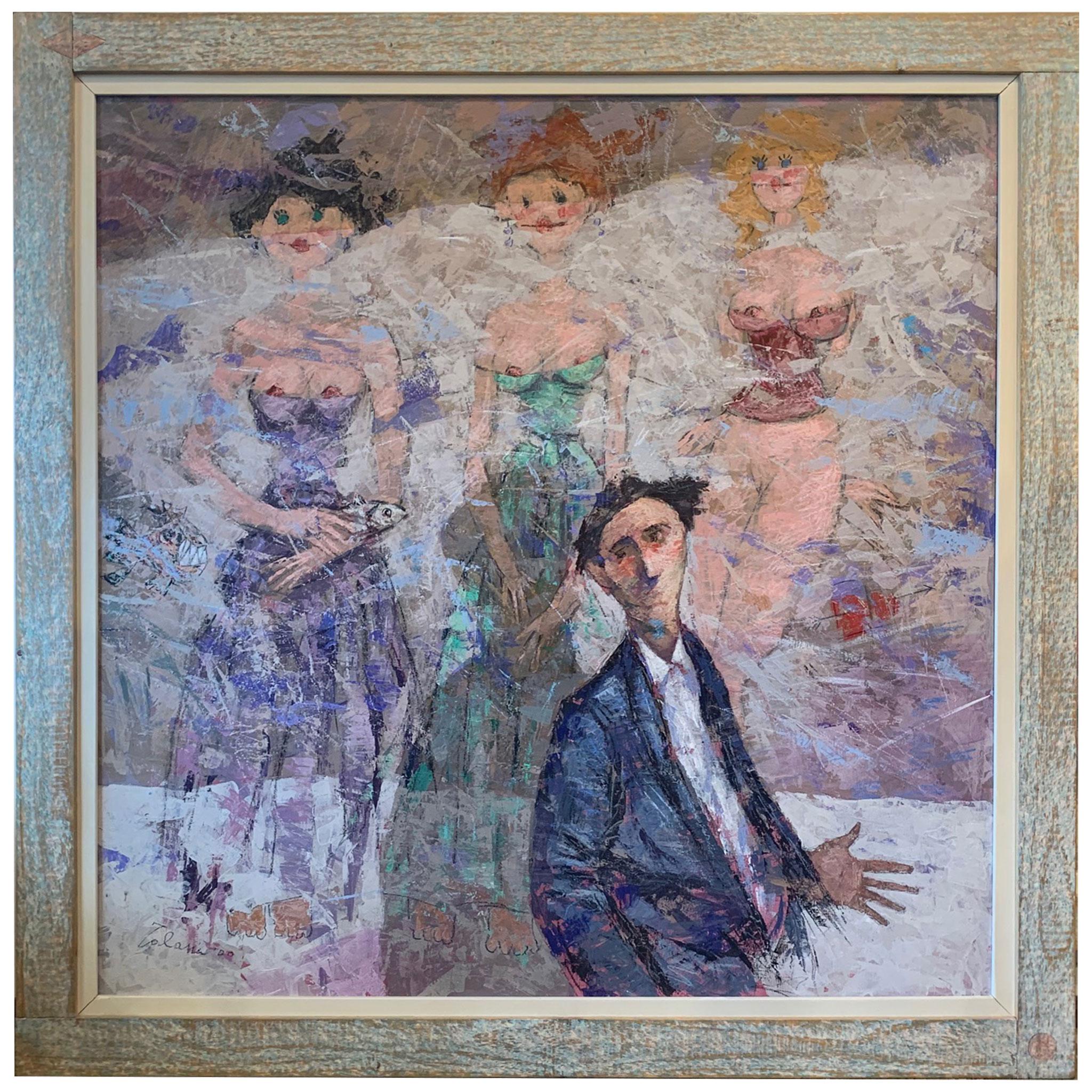 Donne sul muro - Nudi dipinti da Giampaolo Talani in vendita 6