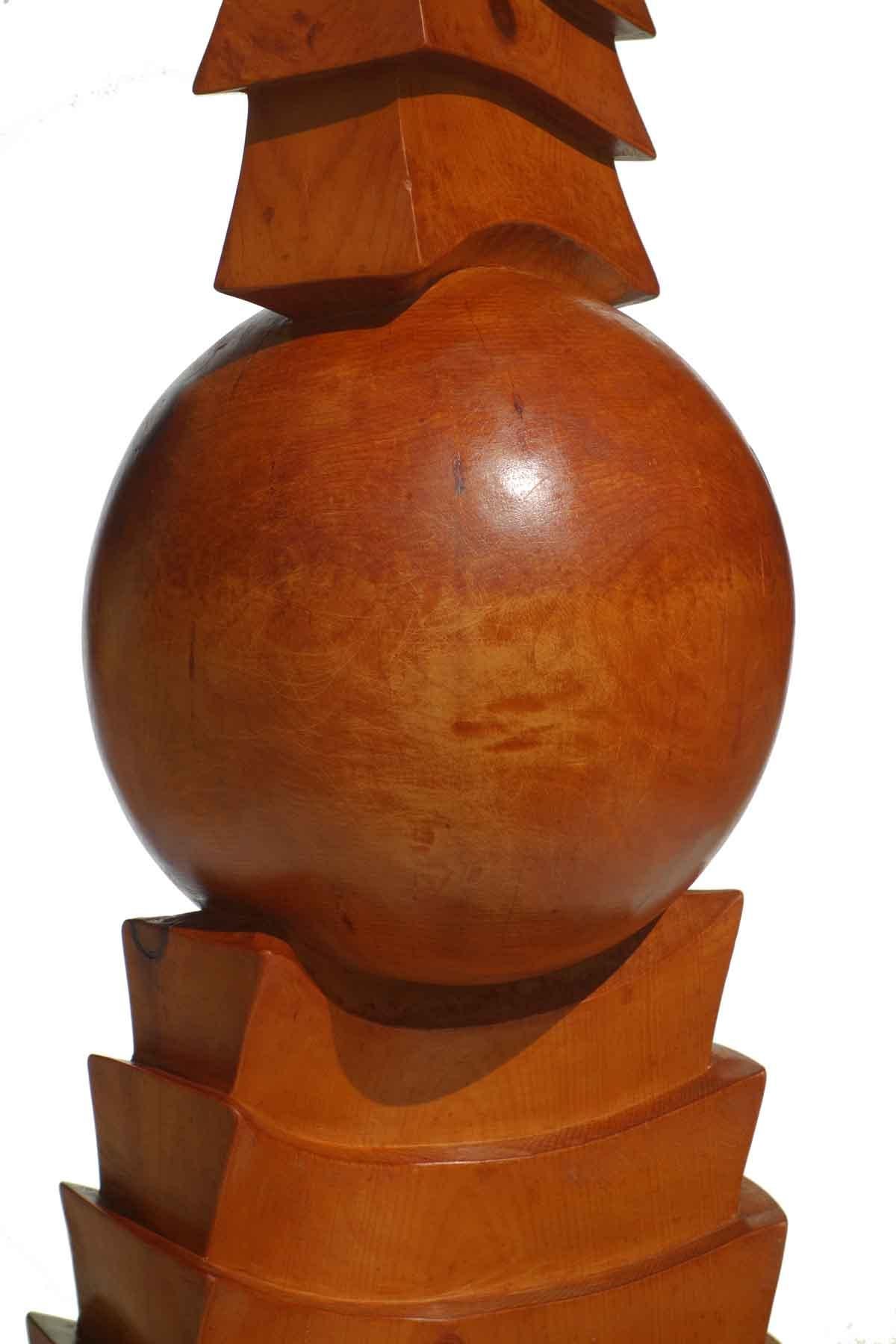 Giampiero Pazzola Big Wood Italian Abstract Totem Sculpture In Excellent Condition For Sale In Brescia, IT