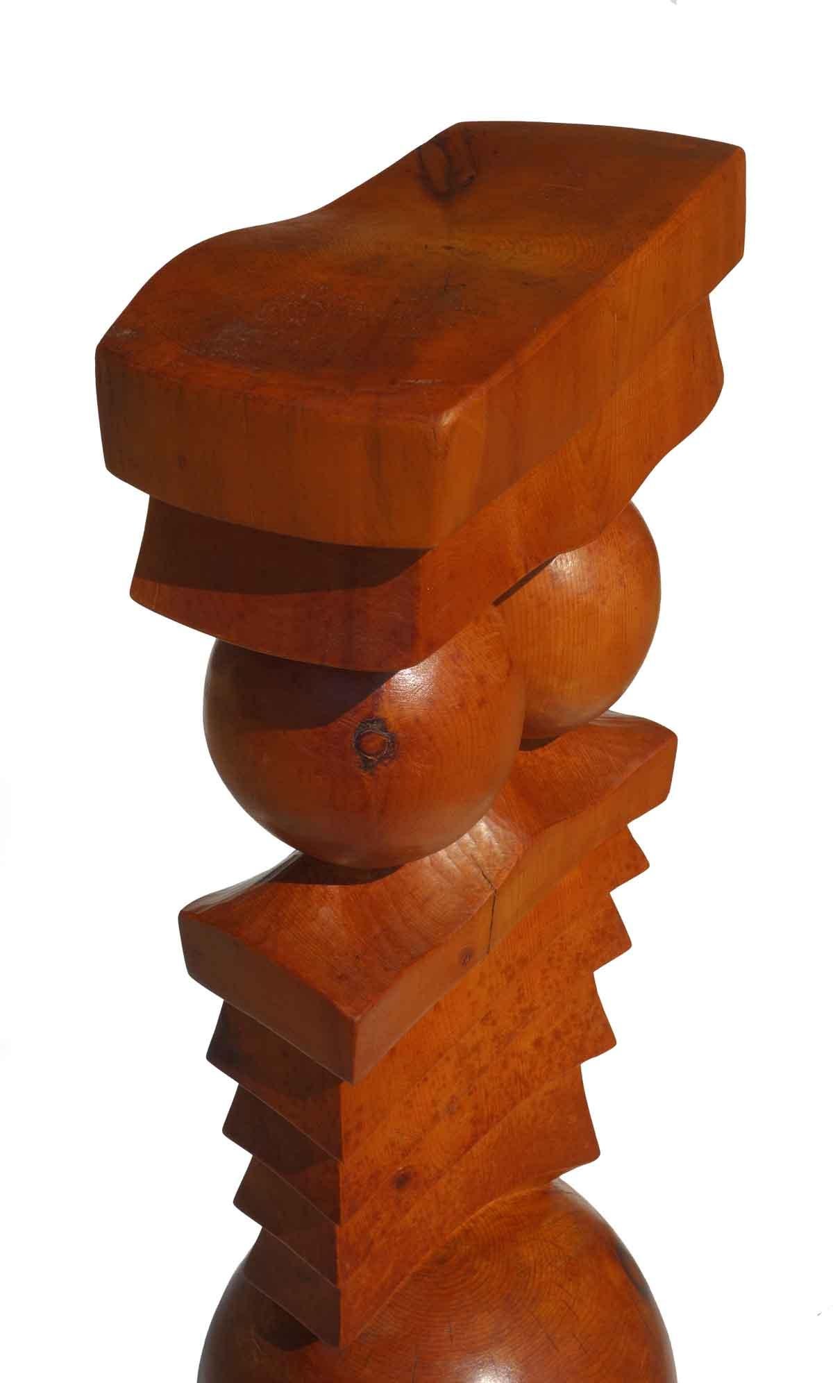 Giampiero Pazzola Escultura Tótem Abstracta Italiana de Madera Grande en venta 2