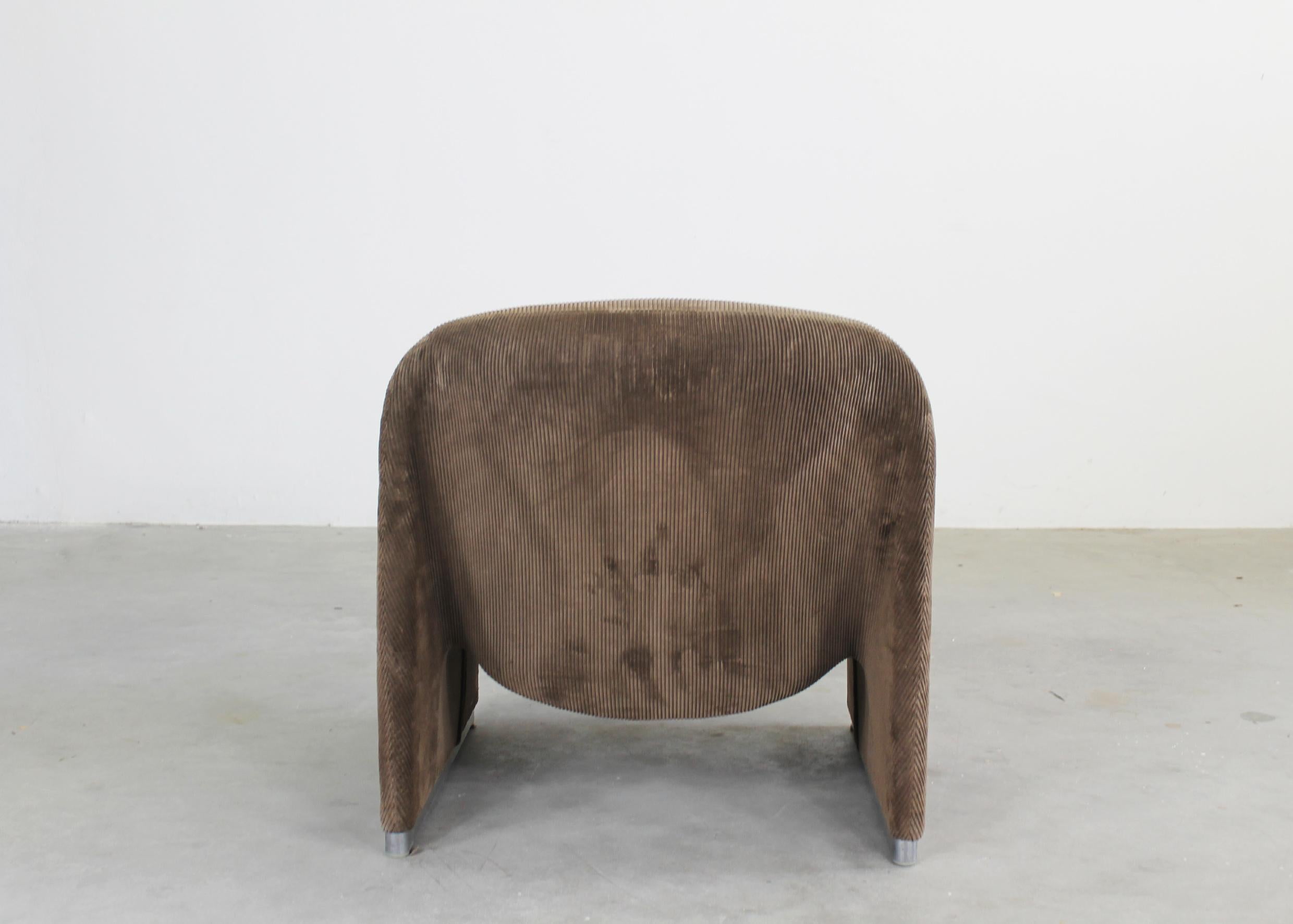 Other Giampiero Piretti Alky Chair in Brown Velvet by Anonima Castelli 1970s