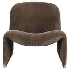 Giampiero Piretti Alky Chair in Brown Velvet by Anonima Castelli 1970s