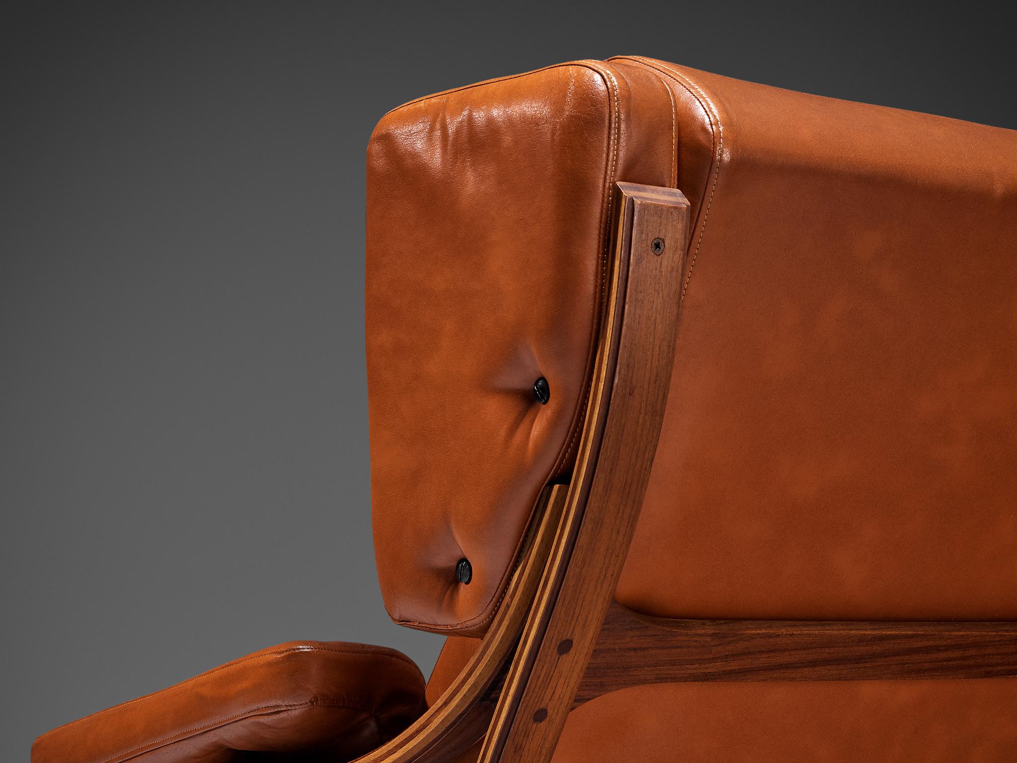 Pelle Giampiero Vitelli per Rossi di Albizzate 'Minore' Easy Chair in vendita