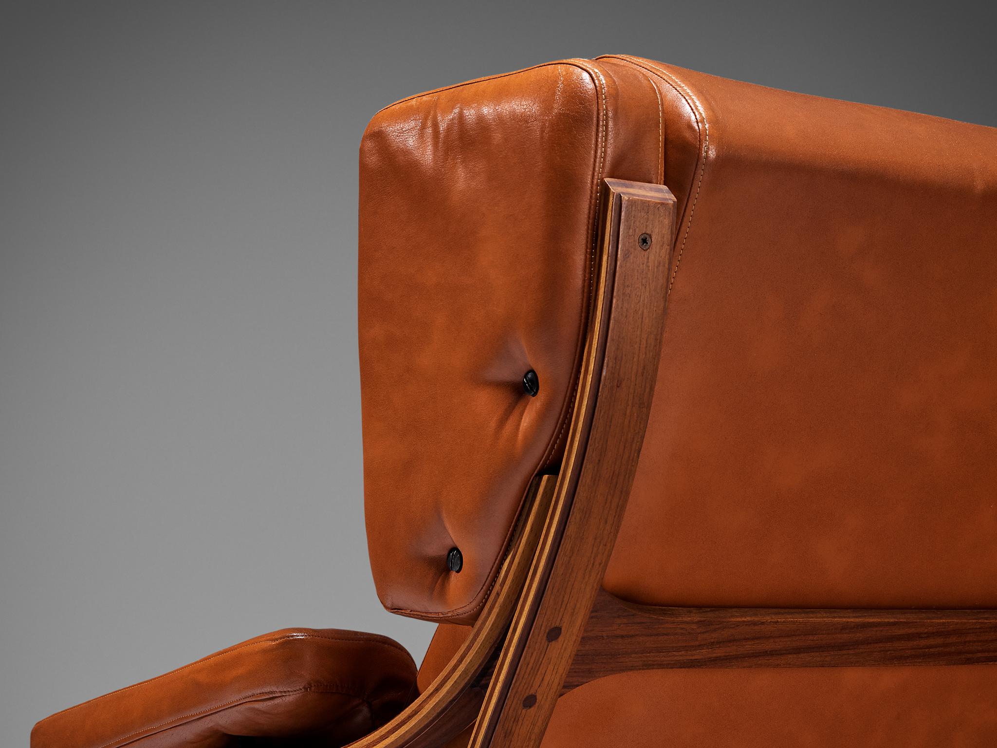 Mid-20th Century Giampiero Vitelli for Rossi di Albizzate Pair of 'Minore' Easy Chairs