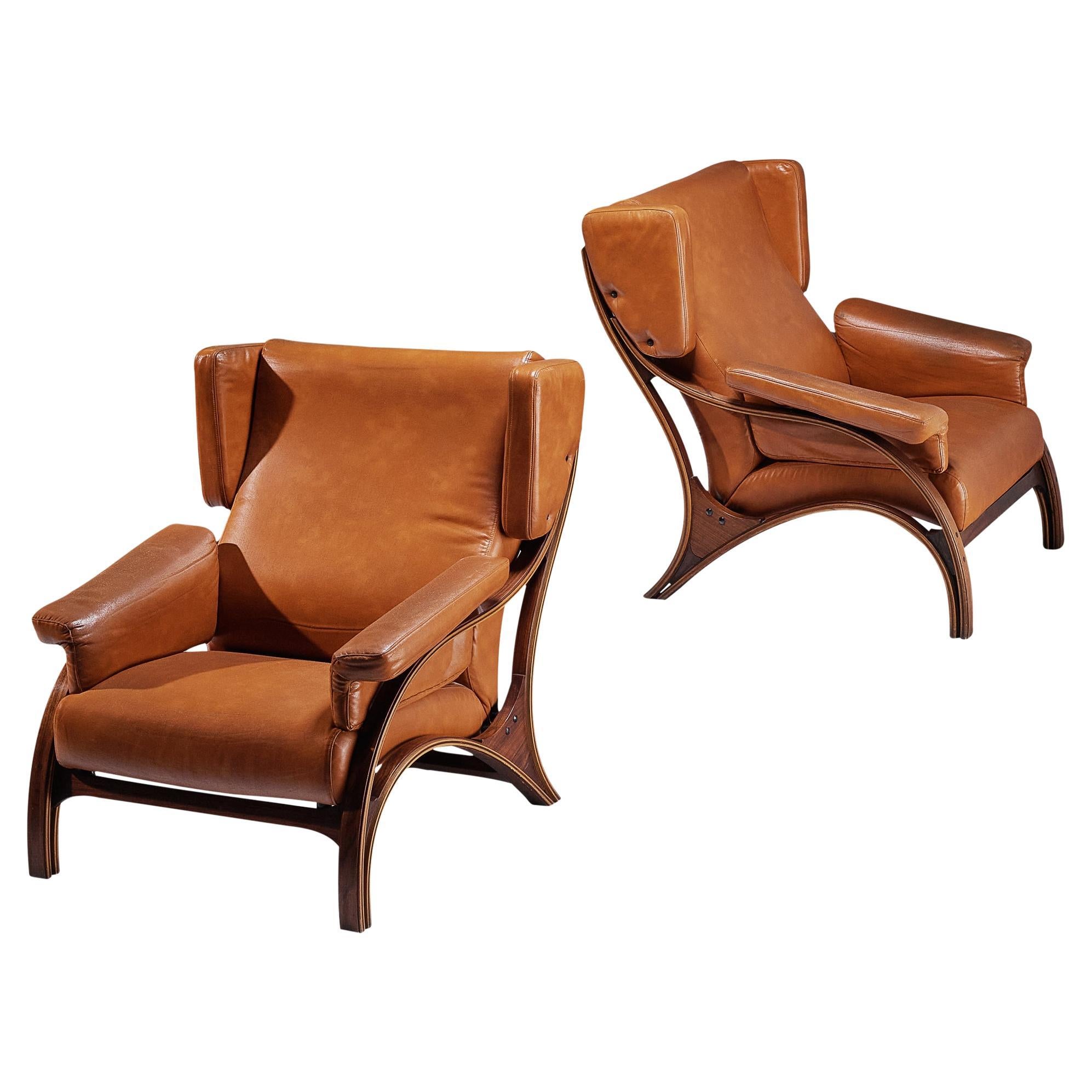 Giampiero Vitelli for Rossi di Albizzate Pair of 'Minore' Easy Chairs