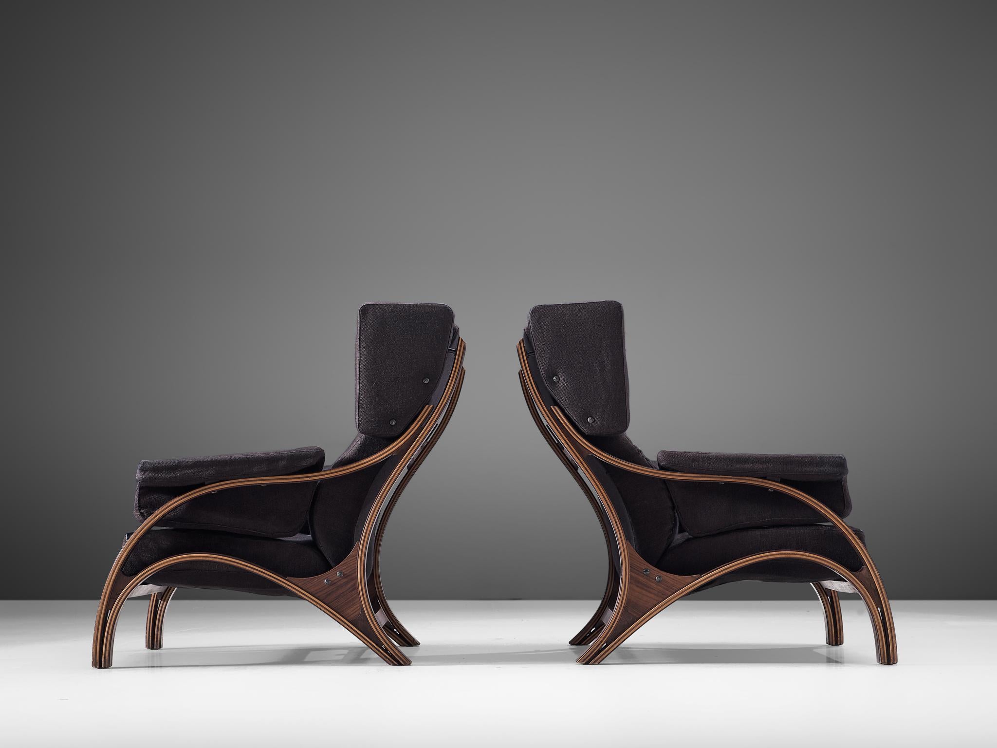 Mid-Century Modern Giampiero Vitelli Pair of Customizable Lounge Chairs