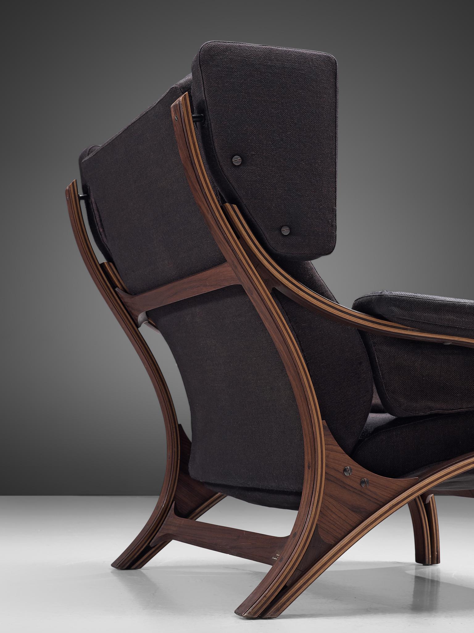 Rosewood Giampiero Vitelli Pair of Customizable Lounge Chairs