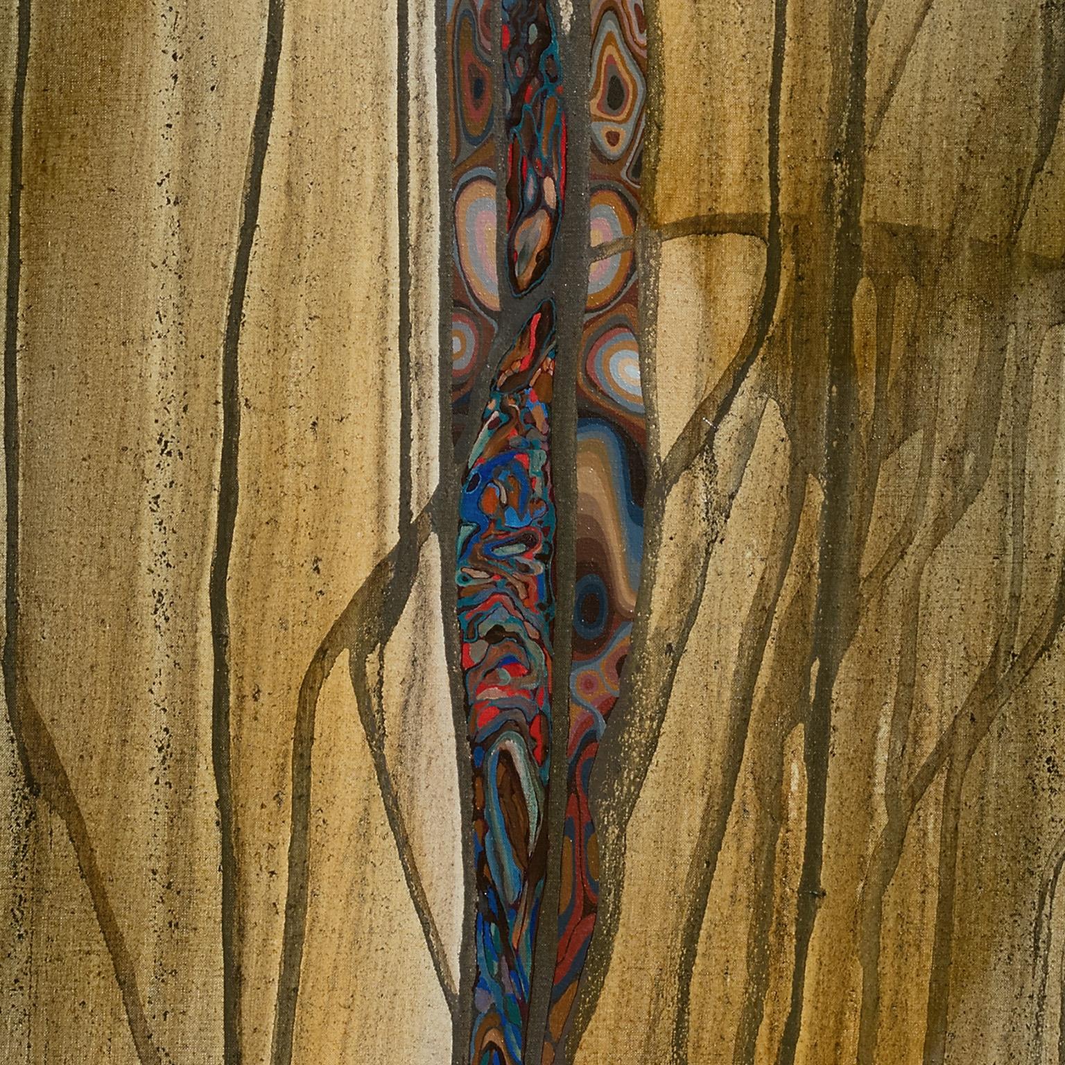 Embrace est une œuvre d'art abstraite majestueuse composée de 3 panneaux mesurant 78