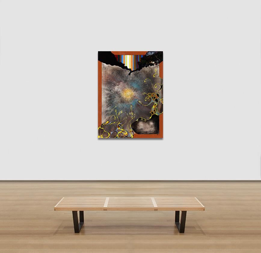 Dalla natura, visione in tre stati d'animo - Pittura ad olio surrealista di paesaggio 3