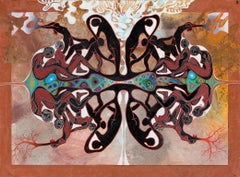 The Tree of Life - Figurative Painting with Dancing Figures in a Tree Shape
