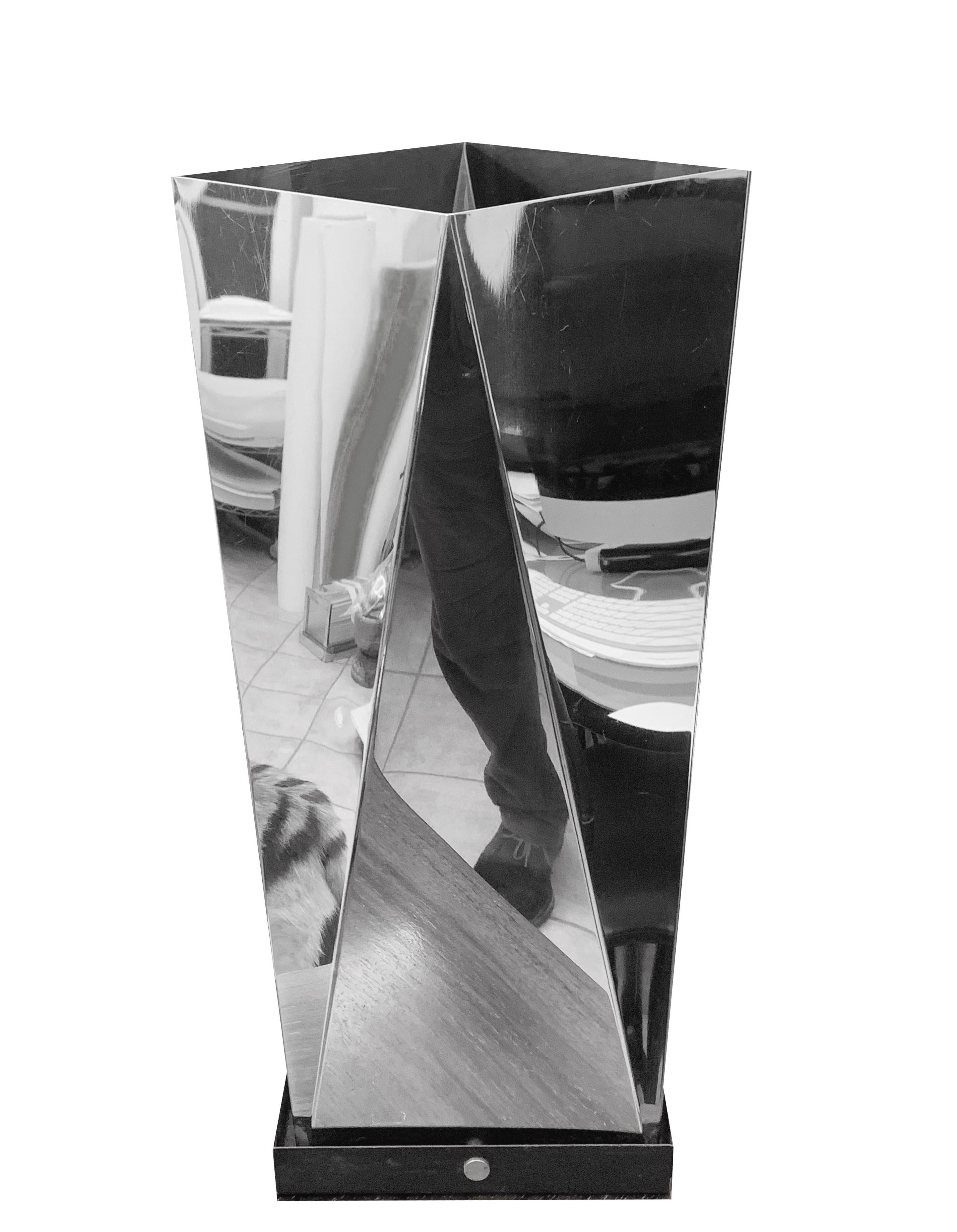 Metal Gian Casè for Robots Modernist Steel Umbrella Stand, Italy, 1970s