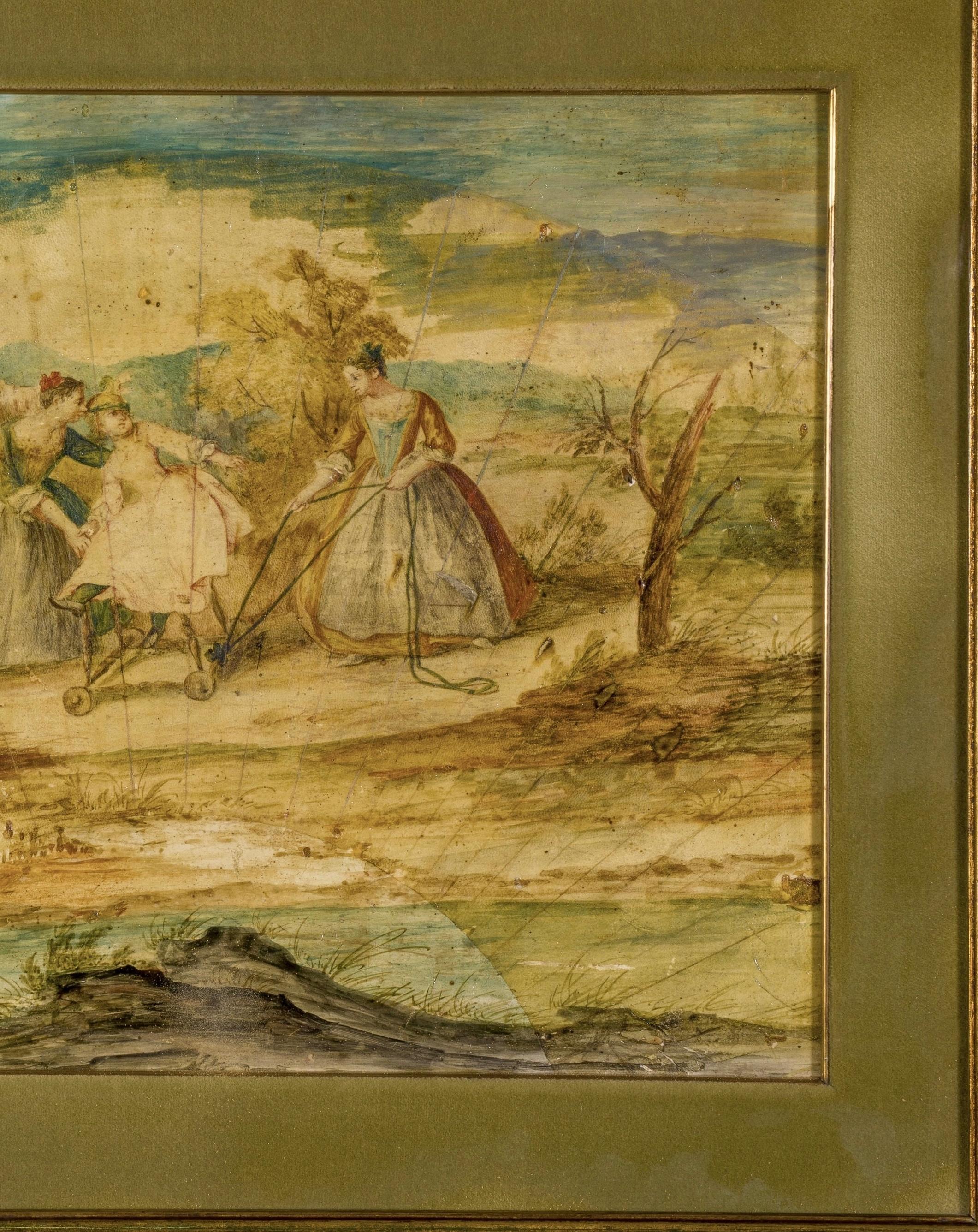 Rococo Gian Domenico Tiepolo Follower Period Italian Painting For Sale