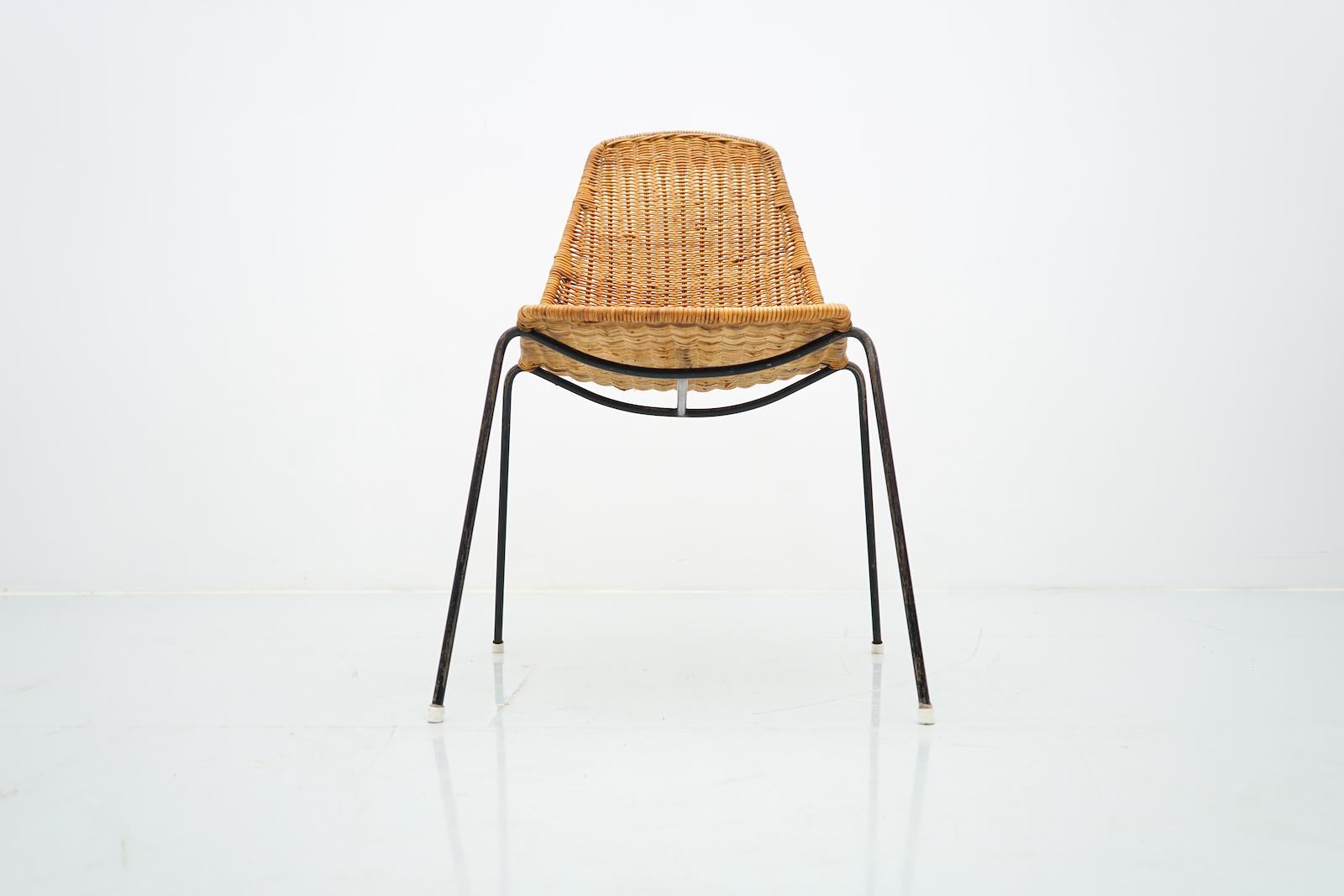 Swiss 1x Gian Franco Legler Basket Chair, Switzerland, 1950s For Sale