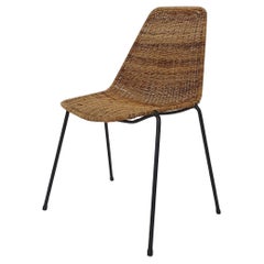 Vintage Gian Franco Legler Rattan "Basket" Dining Chair, Switzerland 1951