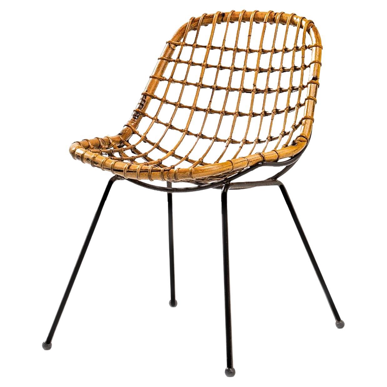 Gian Franco Legler, Splendid Set of 8 Curved Rattan Chairs For Sale