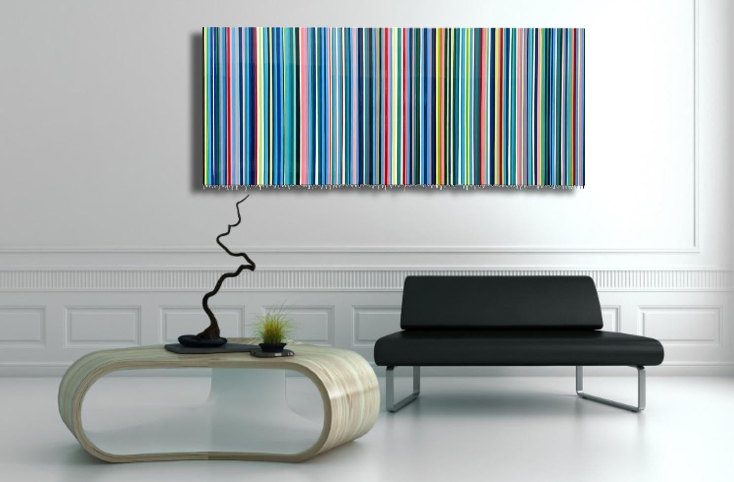 Horizontal Blue Stripe Painting Accent Colors - Gian Garofalo For the Long Haul 3
