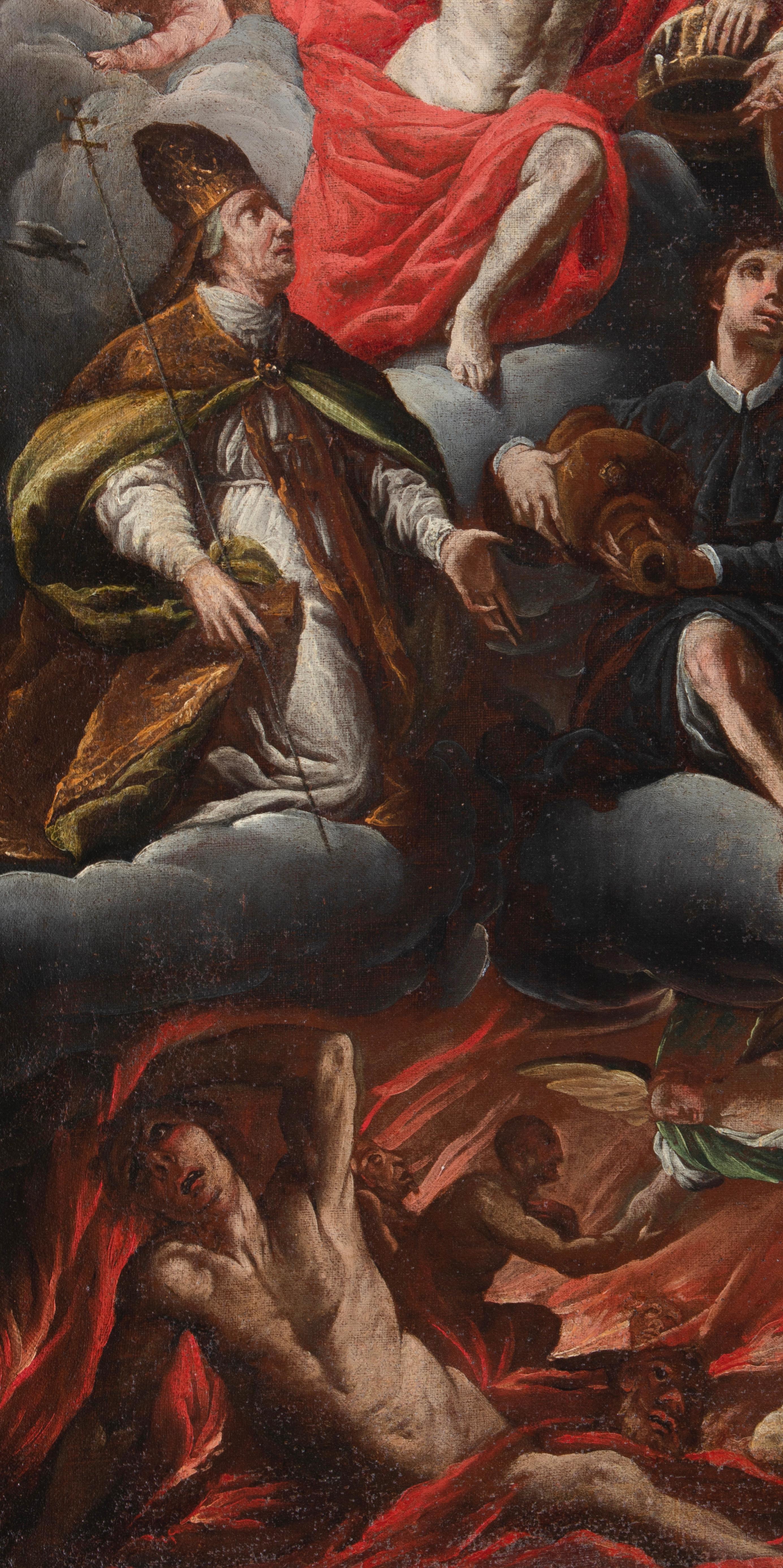 17. Jahrhundert von Gian Giacomo Barbelli Paradise and Purgatory Öl auf Leinwand im Angebot 3