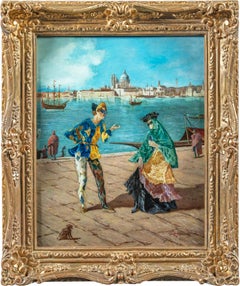 Gian Luciano Sormani - Late 19th century Venetian carnival painting - Venice