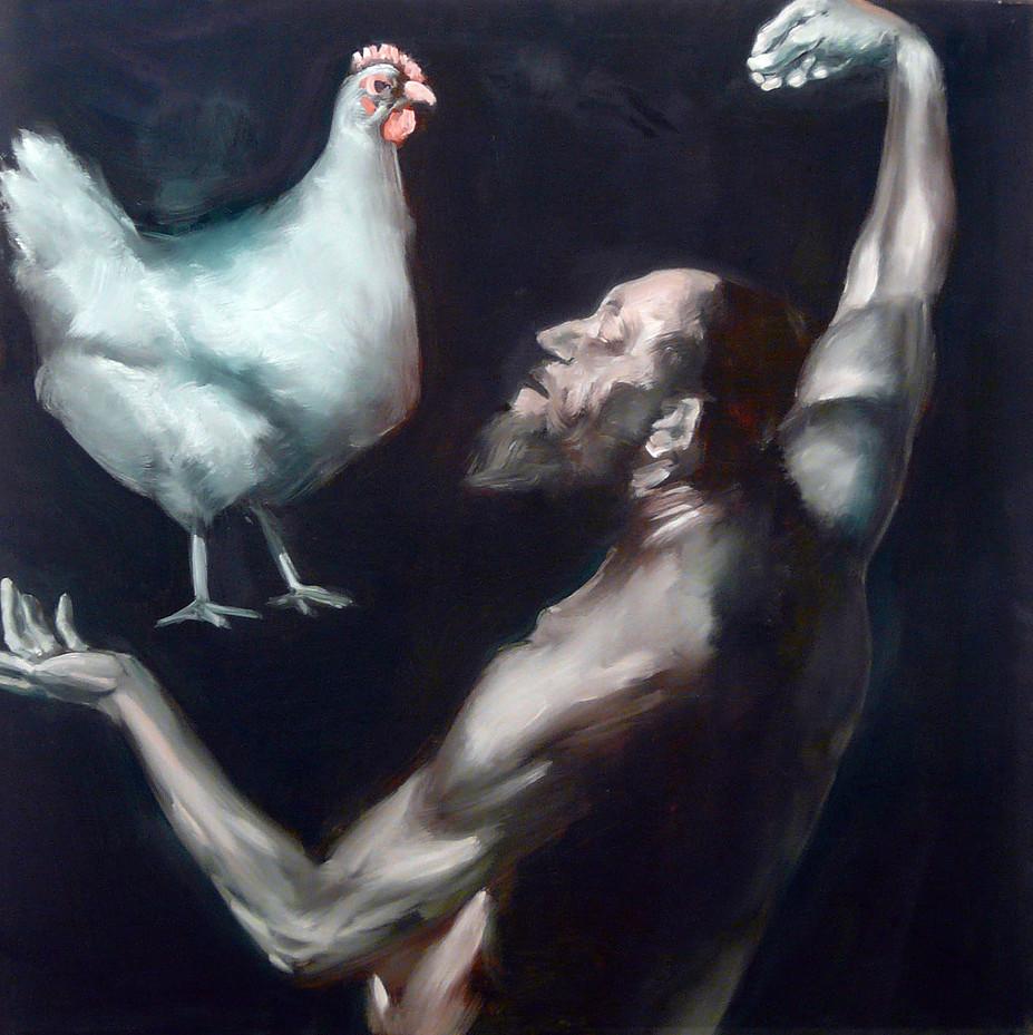 Figurative Painting de Gian Marco Capraro - Viejo Maestro - 16M- pintura contemporánea y clásica, tema elegante y fuerte