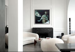 Old Master - 8M- Roman inspired oil painting, with nude woman and fish