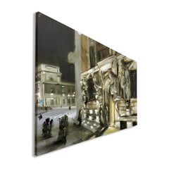 Omenoni - Contemporary and mystic city scene, Oil on canvas