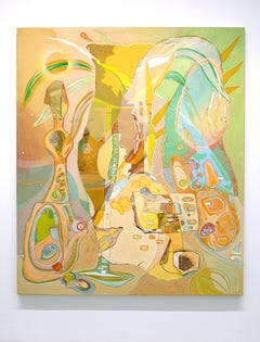 Untitled - painting, contemporary, mixed media, young artist, colourful, collage