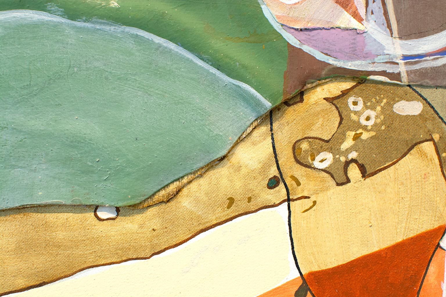 Sans titre - peinture, contemporaine, techniques mixtes, jeune artiste, italienne, terreuse - Beige Abstract Painting par Gian-Martino Cecere