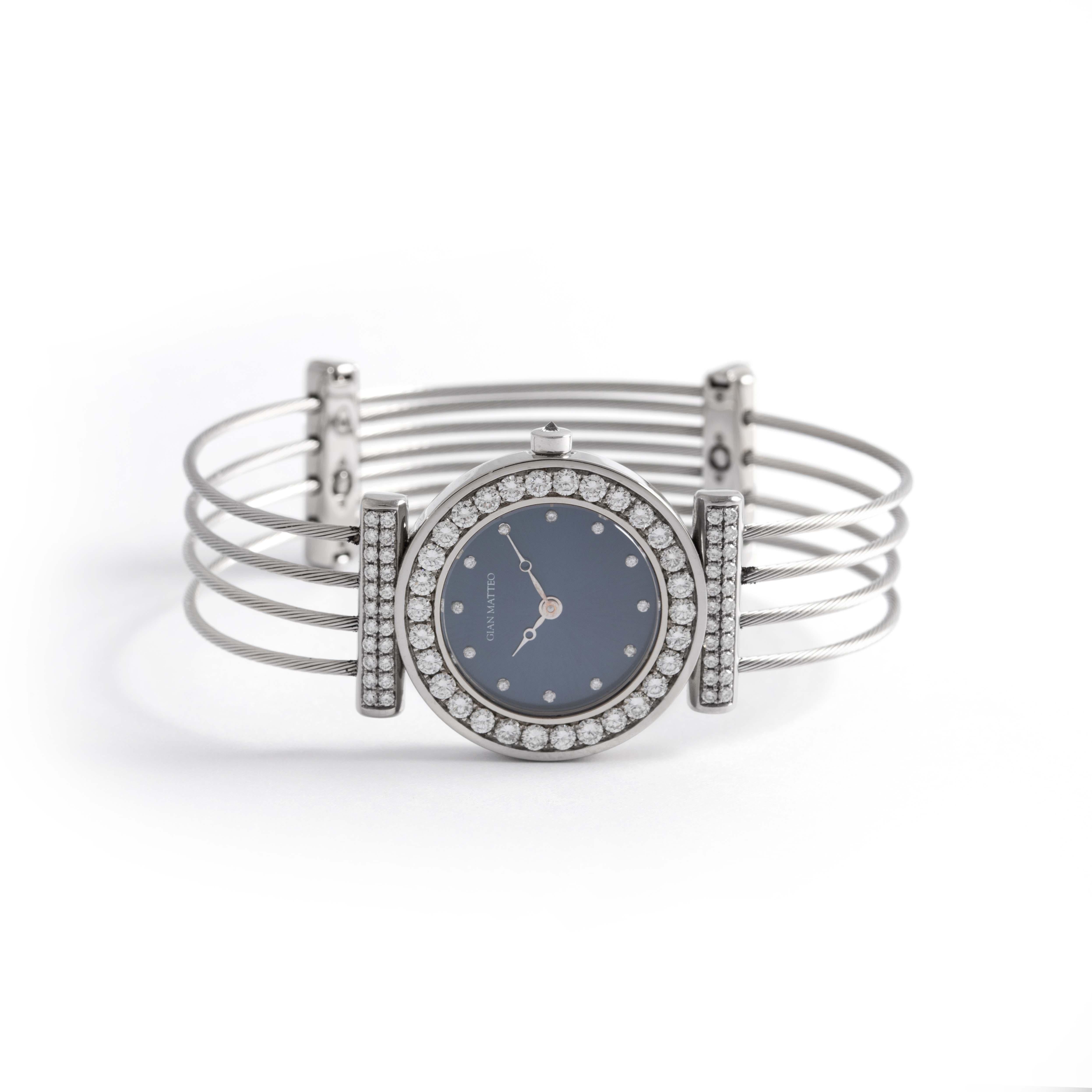 Round Cut Gian Matteo, Eleven Diamond Wristwatches For Sale