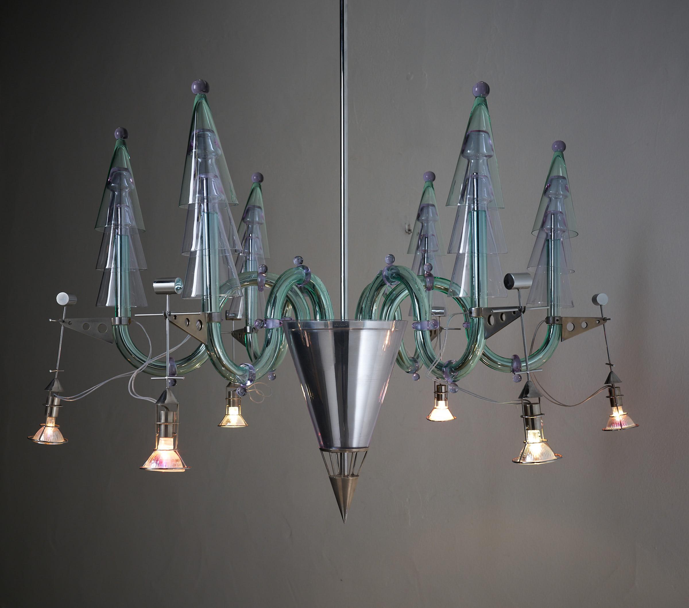 Fatto a mano Gian Paolo Canova, Carlo Moretti Lampadario in vetro di Murano in vendita