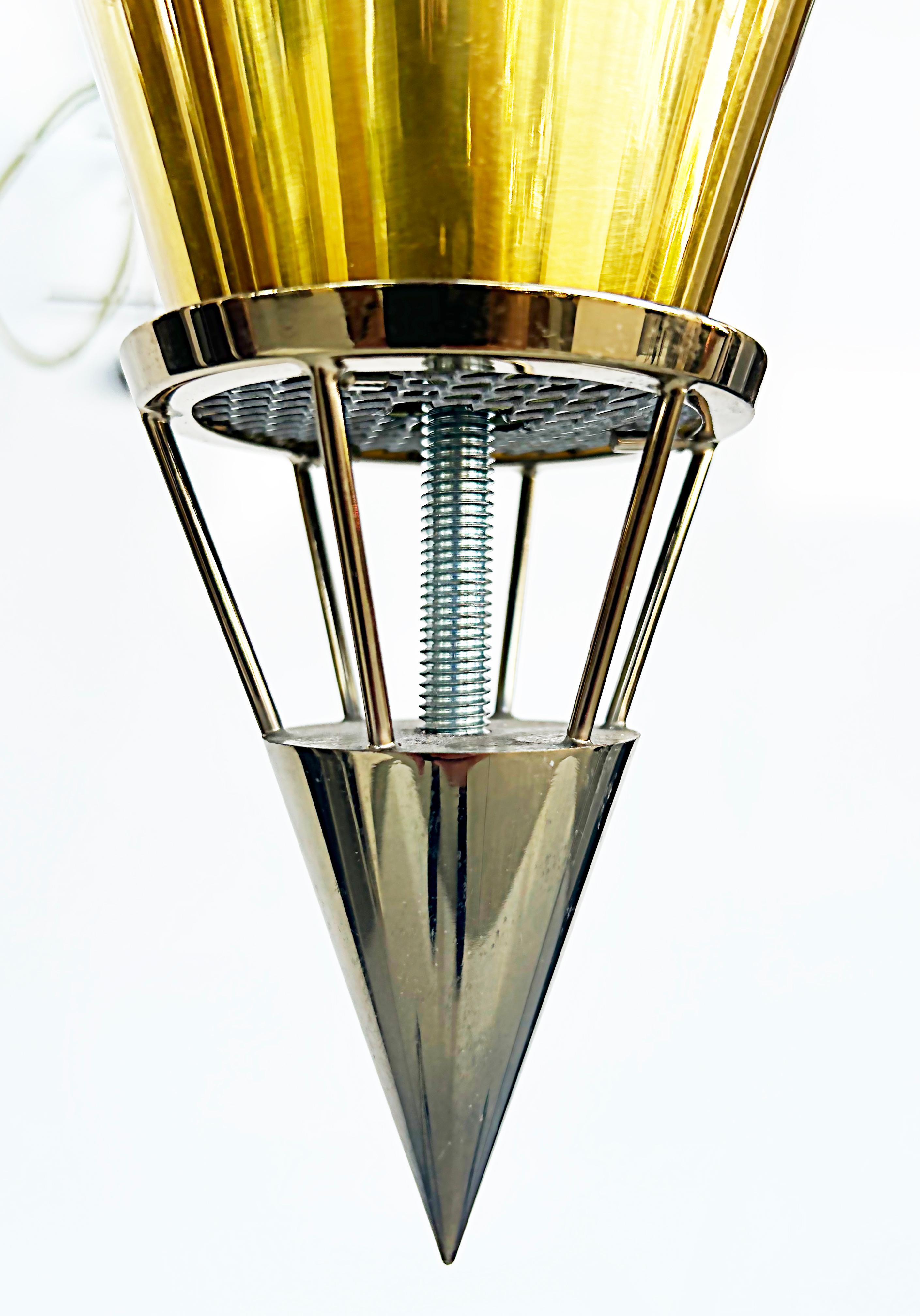 Lustre en verre de Murano en laiton à 6 éclairages de Gian Paolo Canova, Carlo Moretti  en vente 2