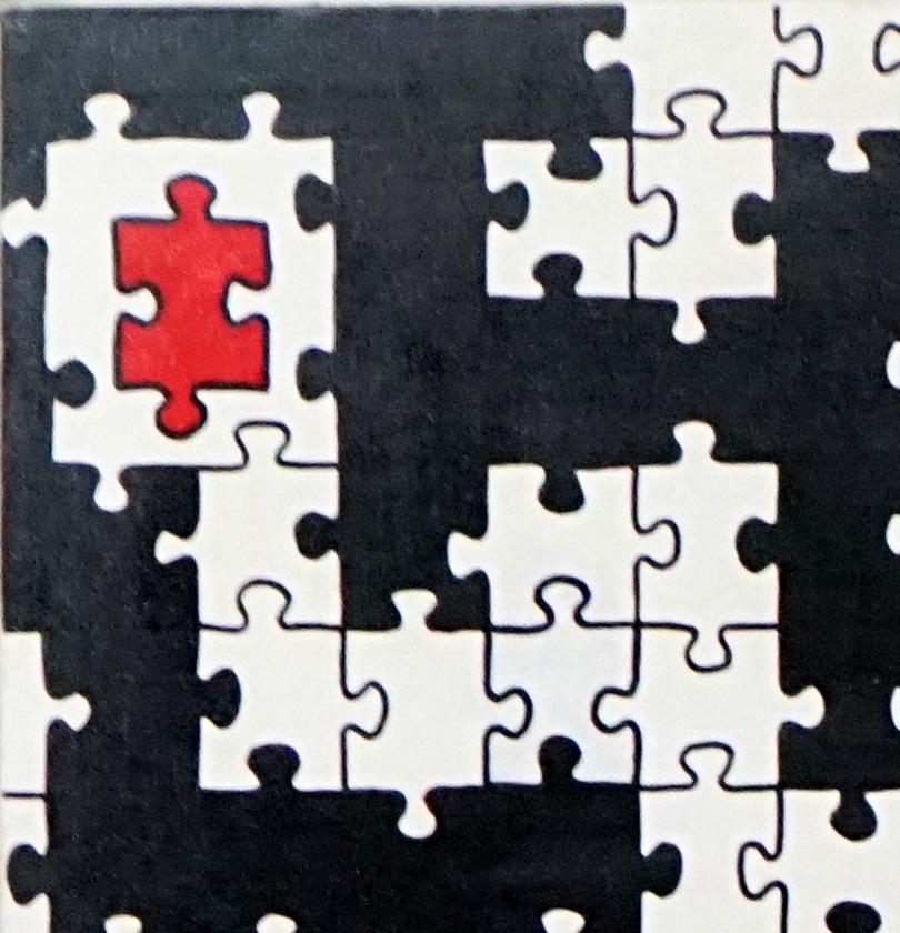 Pintura Contemporánea Abstracta Geométrica Negro Blanco Firmada Italia 21a 3