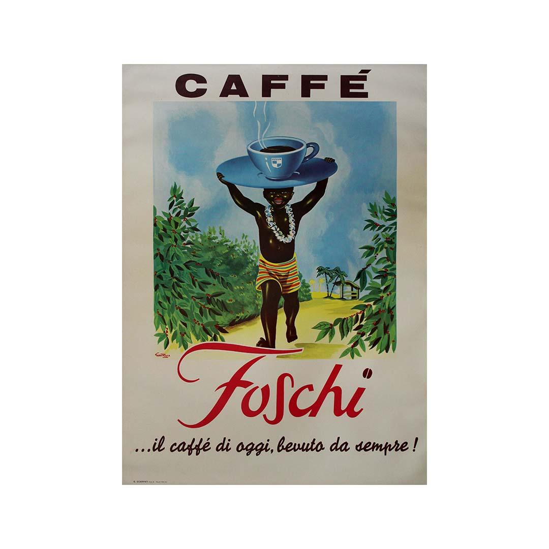 1960 Original advertising poster Caffé Foschi Il Caffé di oggi, Bevuto da Sempre For Sale 2