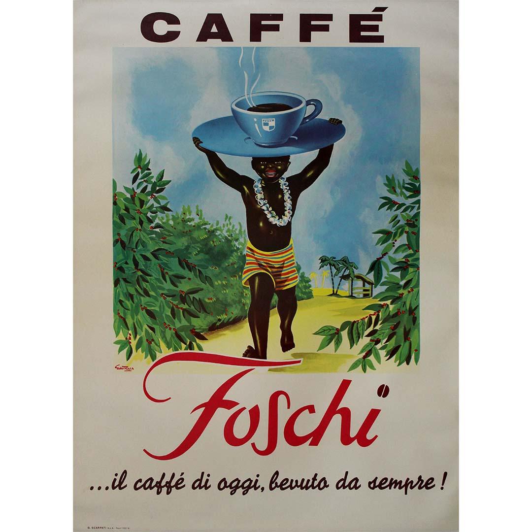 1960 Original advertising poster Caffé Foschi Il Caffé di oggi, Bevuto da Sempre - Print by Gian Rusa