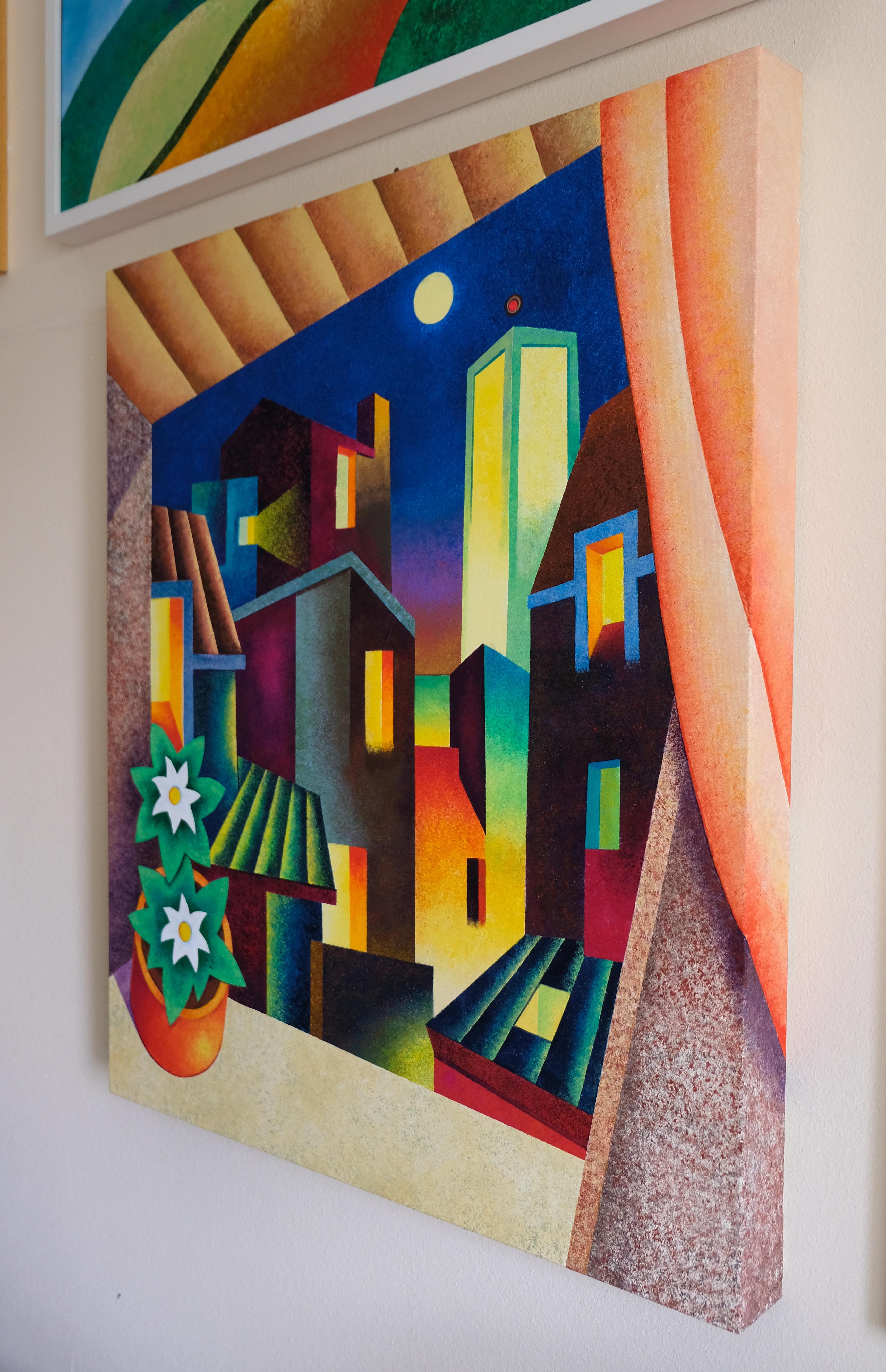 Fiori notturni - Contemporary Painting by Giancarlo Colombo