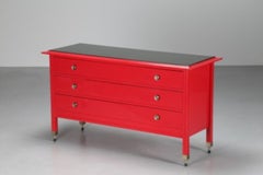 Giancarlo De Carli Wooden Red Chest of Drawers D154 for Sormani, 1963