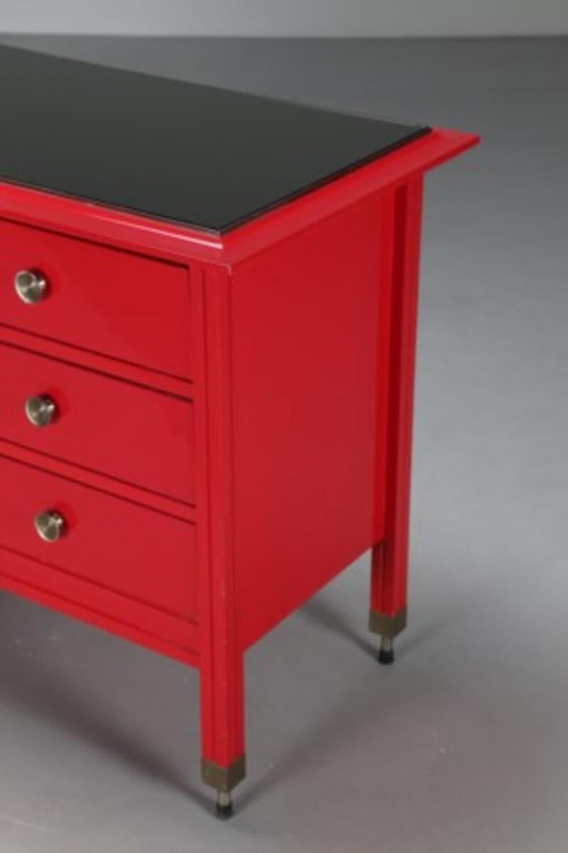 Italian Giancarlo De Carli Wooden Red Chest of Drawers D154 for Sormani, 1963