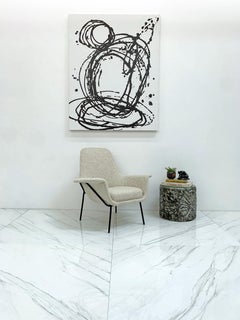 Giancarlo De Carlo Luciana Armchair in Oatmeal Boucle For Arflex, 1957